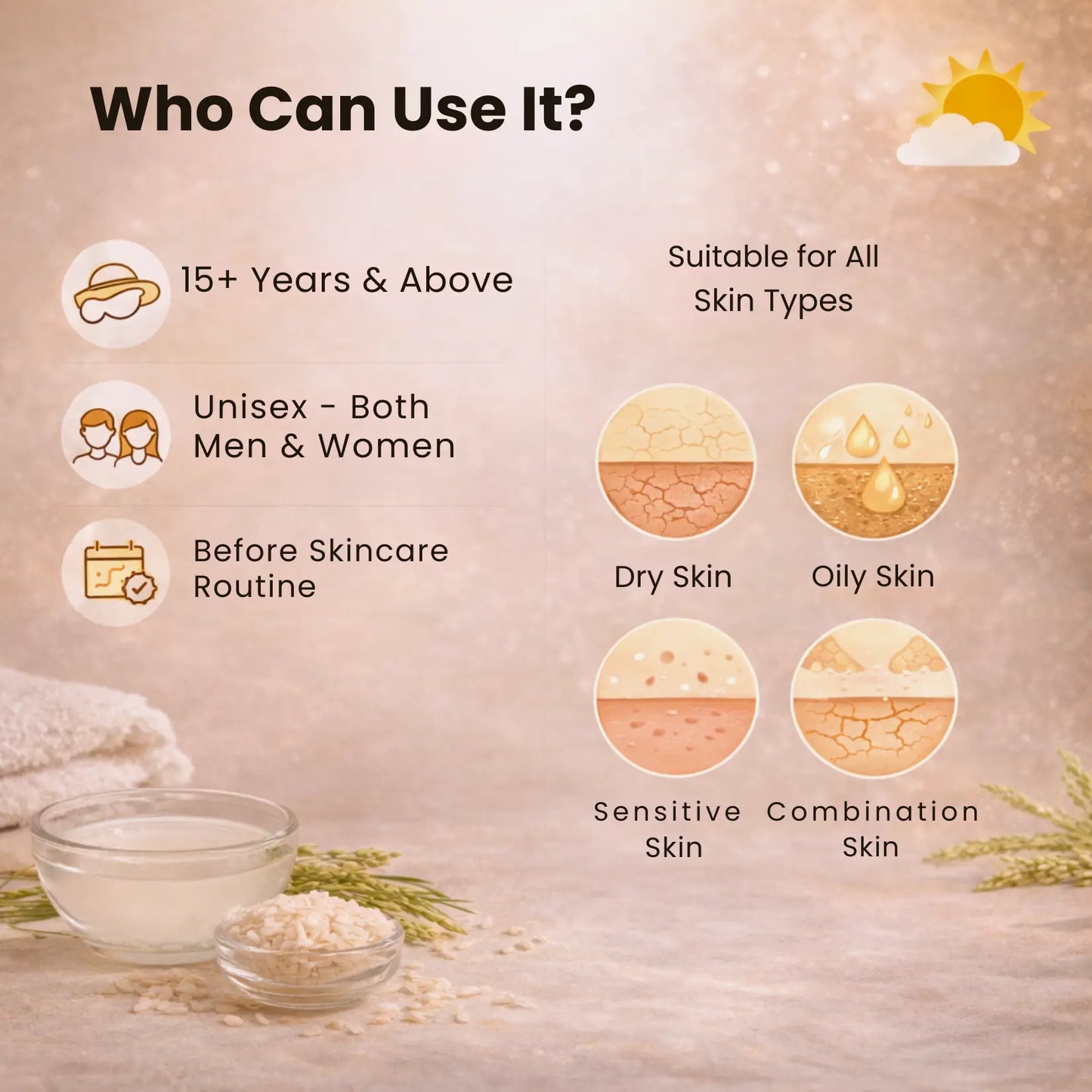 Face toner suitable for oily dry and combination skin