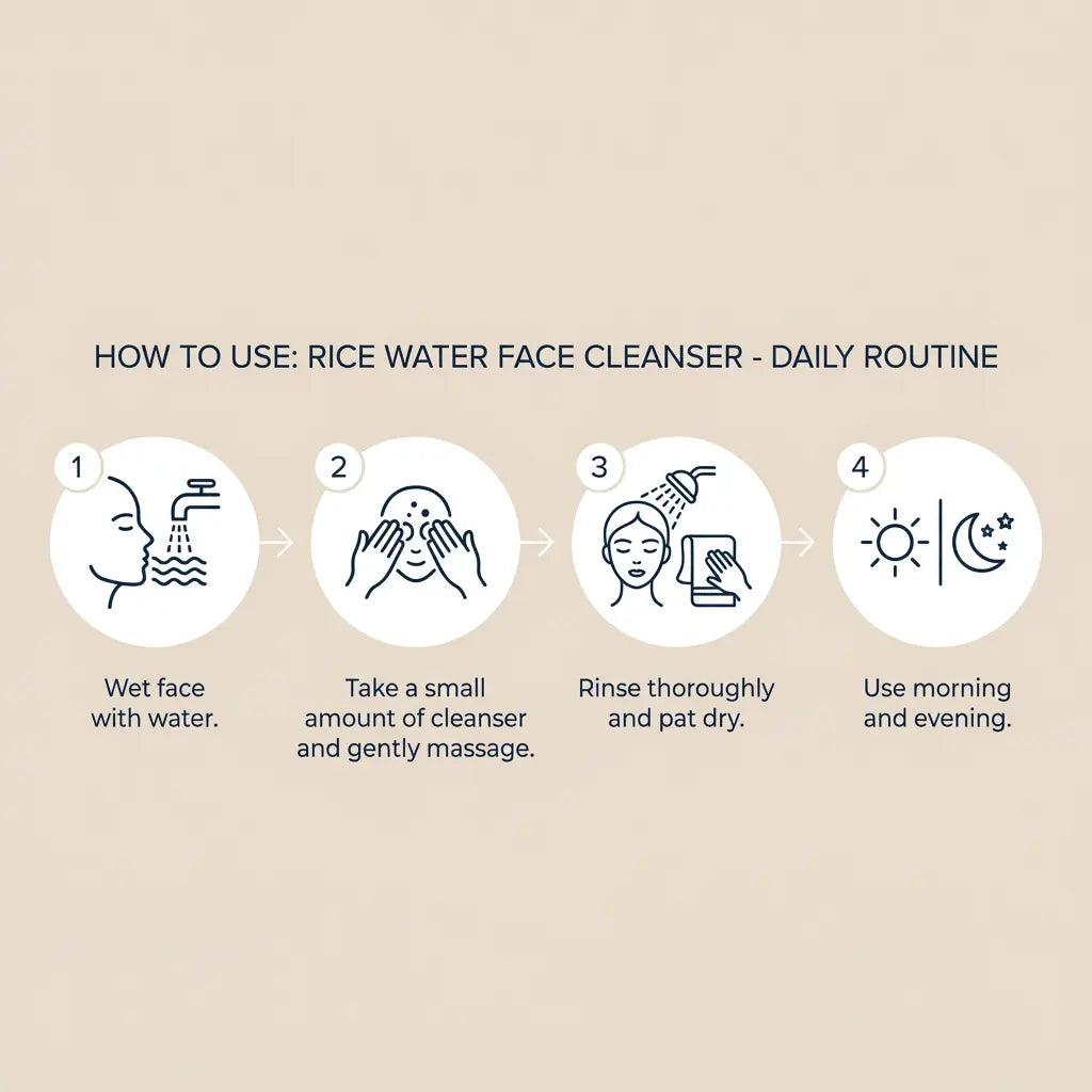 How to use gentle rice water facial cleanser for daily skincare routine