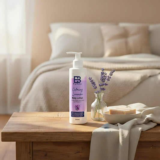 Lavender body lotion for daily self care and moisturizing dry skin